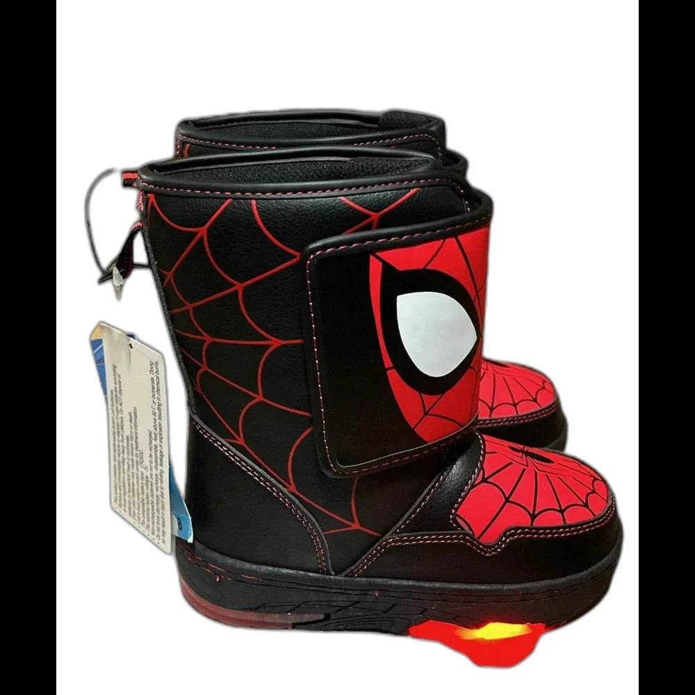 Marvel Spider-Man Boots Toddler Size 6 Light Up Snow Winter Red Black Boys